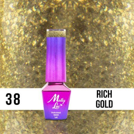 MollyLac 38. MOLLY LAC gél lak - Rich Gold 5ML