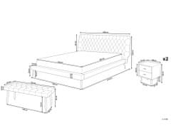 Beliani Súprava nábytku do spálne eko-koža 160 x 200 cm sivá ESSONNE
