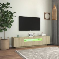 Vidaxl TV skrinka s LED svetlami dub sonoma 160x35x40 cm