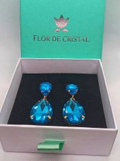 Flor de Cristal Náušnice Oeiras modrá