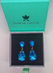 Flor de Cristal Náušnice Oeiras modrá