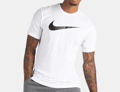 Nike Dri-FIT Park SWOOSH T-Shirt pre mužov, XL, Tričko, White/Black, Biela, CW6936-100