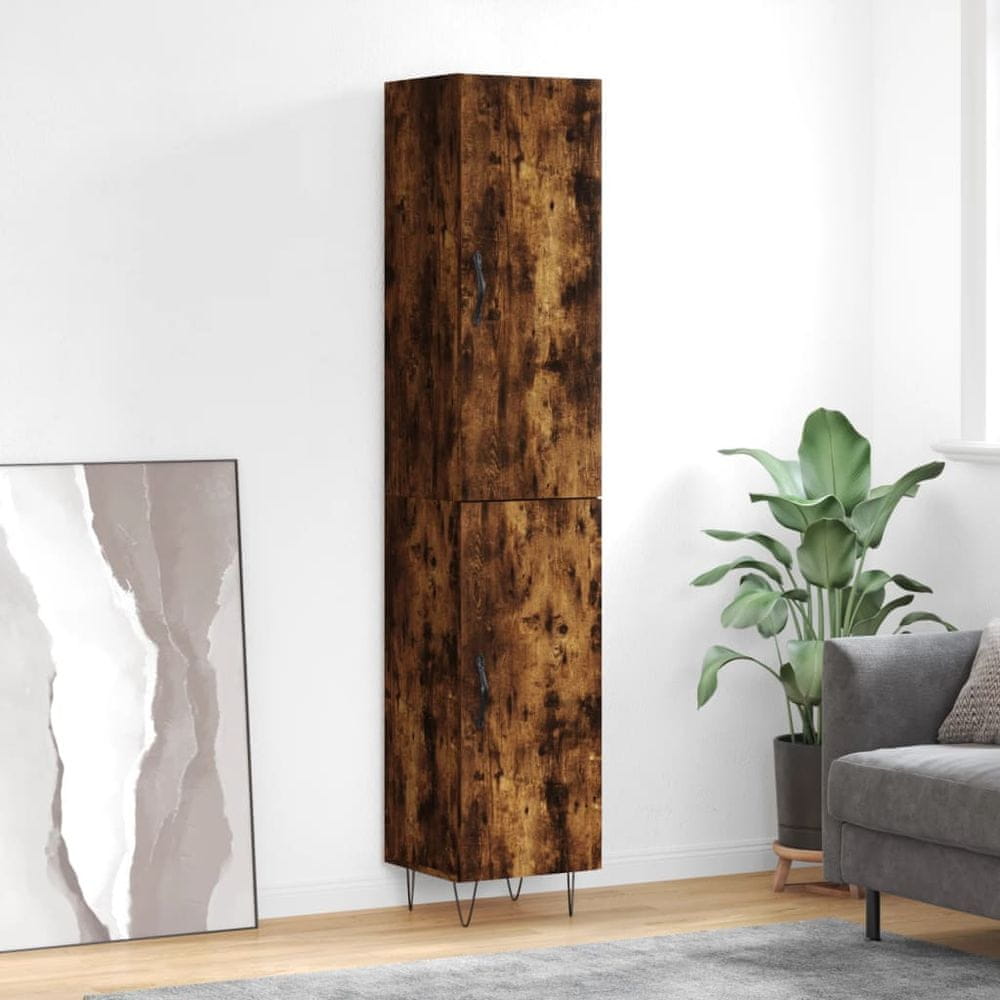 Petromila vidaXL Vysoká skrinka dymový dub 34,5x34x180 cm spracované drevo