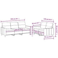 Petromila vidaXL 2-dielna sedacia súprava s vankúšmi hnedá látka