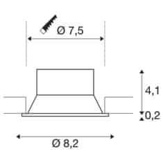 SLV BIG WHITE (SLV) NEW TRIA 75 krúžok na vstavanie do stropu, prehĺbený, D: 8,2 H: 4,3 cm, IP 20, biela 1007489