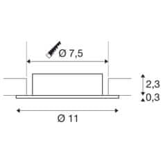 SLV BIG WHITE (SLV) NEW TRIA 75 XL krúžok na zabudovanie do stropu, D: 11 H: 2,6 cm, IP 20, čierna 1007631