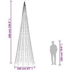 Vidaxl Svetlo na vianočný stromček na stožiar 1534 LED modré 500 cm