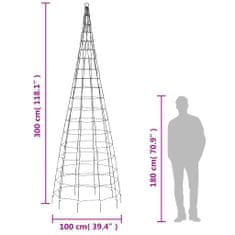 Vidaxl Svetlo na vianočný stromček na stožiar 550 LED modré 300 cm