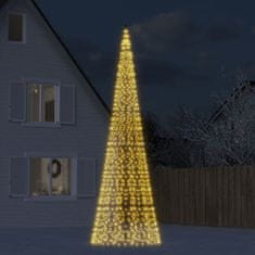 Vidaxl Svetlo na vianočný stromček na stožiar 1534 LED tep.biele 500cm