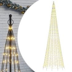 Vidaxl Svetlo na vianočný stromček na stožiar 1534 LED tep.biele 500cm