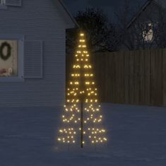 Vidaxl Svetlo na vianočný stromček na stožiar 200 LED tep.biele 180 cm