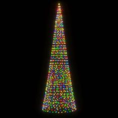 Vidaxl Svetlo na vianočný stromček na stožiar 1534 LED farebné 500 cm