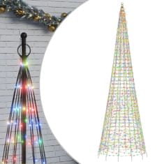 Vidaxl Svetlo na vianočný stromček na stožiar 1534 LED farebné 500 cm