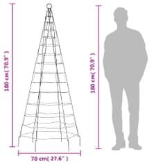 Vidaxl Svetlo na vianočný stromček na stožiar 200 LED farebné 180 cm