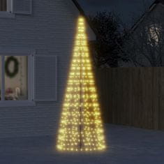 Vidaxl Svetlo na vianočný stromček na stožiar 550 LED tep.biele 300 cm