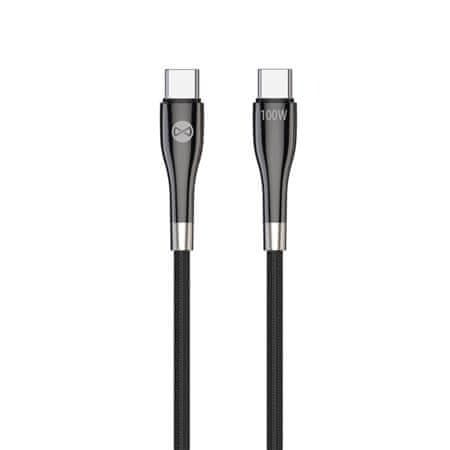 Forever Dátový kábel Sleek USB-C na USB-C 1m 100W DATUSBC100WSLFOBK, čierny