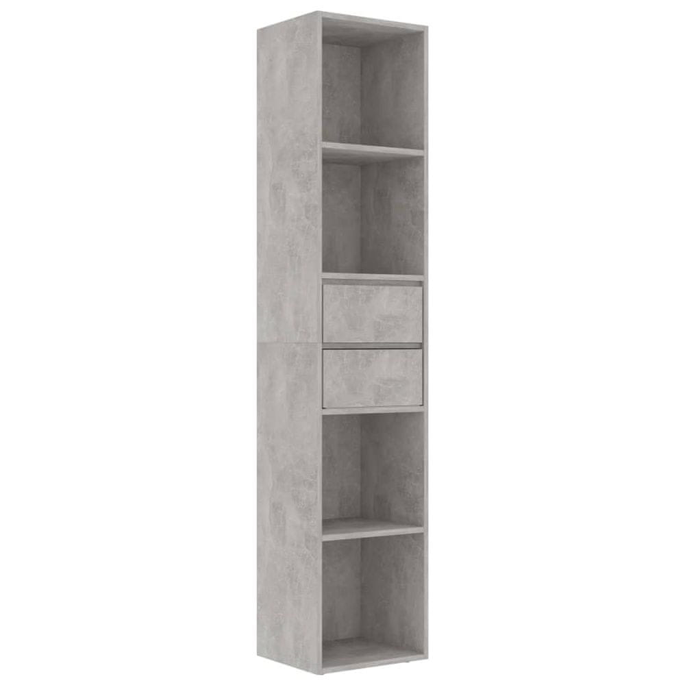 Vidaxl Knižnica, betónovo sivá 36x30x171 cm, kompozitné drevo