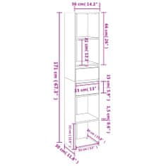 Vidaxl Knižnica, betónovo sivá 36x30x171 cm, kompozitné drevo