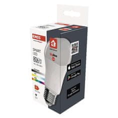 EMOS EMOS Chytrá LED žiarovka GoSmart A60 / E27 / 9 W (60 W) / 806 lm / RGB / stmievateľná / Zigbee ZQZ514R