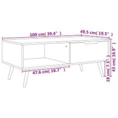 Vidaxl Konferenčný stolík, čierny 100x49,5x43 cm, kompozitné drevo