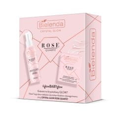 shumee Sada Crystal Glow Rose Quartz hydratačná a rozjasňujúca hmla na tvár 200 ml + kryštálový hydratačný a rozjasňujúci krém 50 ml