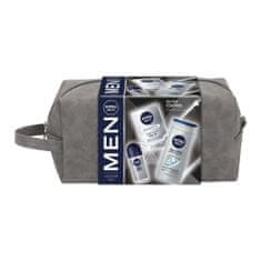 shumee Men Silver Control set sprchový gél 250ml + balzam po holení 100ml + roll-on antiperspirant 50ml + kozmetická taštička