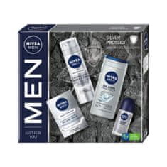 shumee Men Silver Protect set pena na holenie 200 ml + balzam po holení 100 ml + roll-on antiperspirant 50 ml + sprchový gél 250 ml