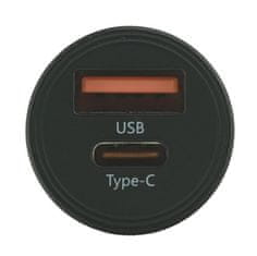 Compass  Zástrčka 12/24V nízkoprofilová QC3/PD3 USB-A/USB-C 30W