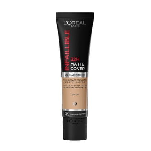 shumee Infallible 32H Matte Cover Foundation dlhotrvajúci matujúci základ 115 teplý podtón/zlatá béžová 30 ml