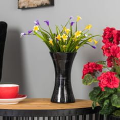 botle Keramická váza na kvety Čierny strieborný lesk V 22,3 cm D 6 cm Dekoratívna stolová váza Hodinové sklo Kvety Dekorácia Orchidea Moderný pôvab