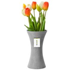 botle Keramická váza na kvety sivá betónová základňa H 22,3 cm D 6 cm Dekoratívna stolová váza presýpacie hodiny kvetinová dekorácia orchidea moderný glamour