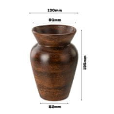 botle Keramická váza na kvety Hnedá matná V 19,5 cm D 8 cm Dekoratívna stolová váza Sudové kvety Deco Orchidea Moderný pôvab