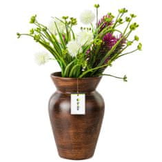 botle Keramická váza na kvety Hnedá matná V 19,5 cm D 8 cm Dekoratívna stolová váza Sudové kvety Deco Orchidea Moderný pôvab