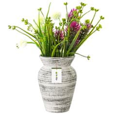 botle Keramická váza na kvety biela čierny lesk V 19,5 cm D 8 cm Dekoratívna stolová váza Kvetinová dekorácia Orchidea Moderný pôvab