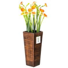 botle Keramická váza na kvety Hnedá matná H 25 cm Dekoratívna stolová váza Hranaté kvety Dekorácia orchideí Moderný glamour