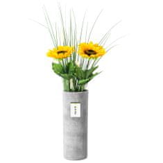 botle Keramická váza na kvety sivá betónová základňa H 31,5 cm D 11,7 cm Dekoratívna stolová váza rúrkovité kvety dekorácia orchidea moderný glamour