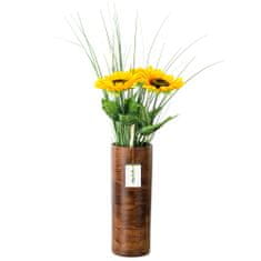 botle Keramická váza na kvety Hnedá matná V 31,5 cm D 11,7 cm Dekoratívna stolová váza Tube Flowers Deco Orchid Modern Glamour