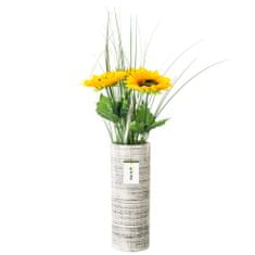 botle Keramická váza na kvety biela čierna lesklá V 31,5 cm D 11,7 cm Dekoratívna stolová váza rúrkové kvety dekorácia orchidea moderný glamour