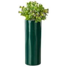 botle Keramická váza na kvety Tmavo zelená V 31,5 cm D 11,7 cm Dekoratívna stolová váza Rúrkovité kvety Dekorácia orchideí Moderný glamour