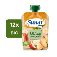 Sunar BIO ovocné vrecko jablko, banán 12 x 100 g