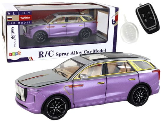 shumee RC auto 1:24 Automobilové vozidlo E-9 hliníkové diaľkovo ovládané fialové