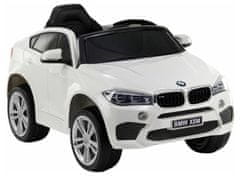 shumee BMW X6 batériové auto, biela koža, EVA