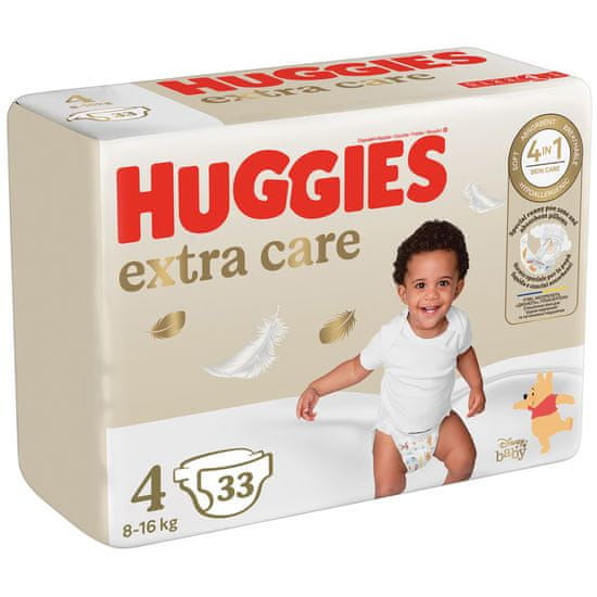 Huggies HUGGIES Plienky jednorazové Extra Care 4 (8-14 kg) 33 ks