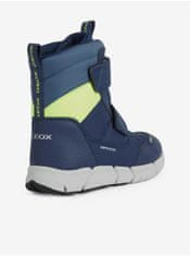 Geox Tmavomodré chlapčenské zimné členkové topánky Geox Flexyper 33