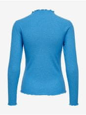 ONLY Modré dámske rebrované tričko ONLY XL
