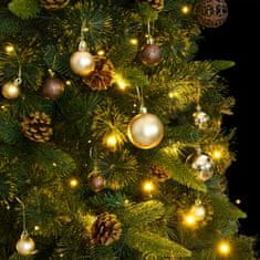 Vidaxl Umelý výklopný vianočný stromček 300 LED a sada gúľ 240 cm