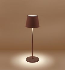 Century CENTÚRY Nabíjacie stmievateľné LED svietidlo LUME PLUS corten 2,2 W 2700K IP54 USB Ra95 s nabíjacou základňou