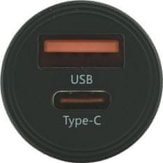 Compass Zástrčka 12/24V nízkoprofilová QC3/PD3 USB-A/USB-C 30W