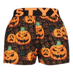 Styx Detské trenky art športová guma Halloween tekvica (BJ1755) - veľkosť 9-11 let