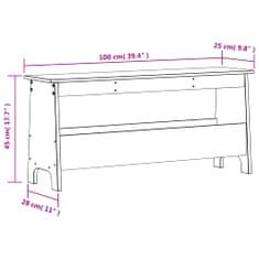 Vidaxl Lavička do predsiene 100x28x45 cm masívna borovica